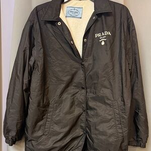 Prada Black Coach Jacket with Cream Lining